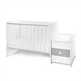 Letto MAXI PLUS NEW white+stone grey /Letto per bambini+mobiletto multifunzionale/